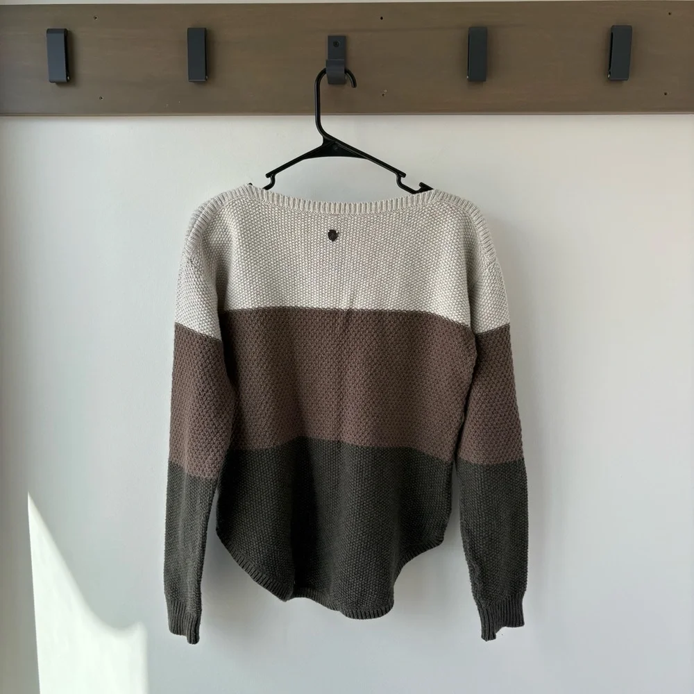 Kuhl Bella Stripe Sweater - Small - Cotton Merino Wool Colorblock Boat Neck Cozy